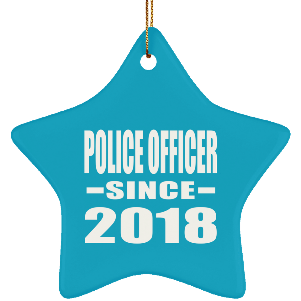 Police Officer Since 2018 - Star Ornament