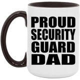 Proud Security Guard Dad - 15oz Accent Mug Black