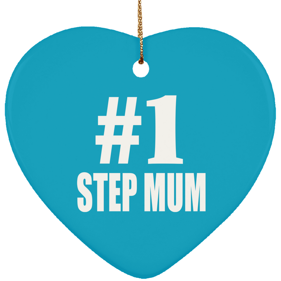 Number One #1 Step Mum - Heart Ornament
