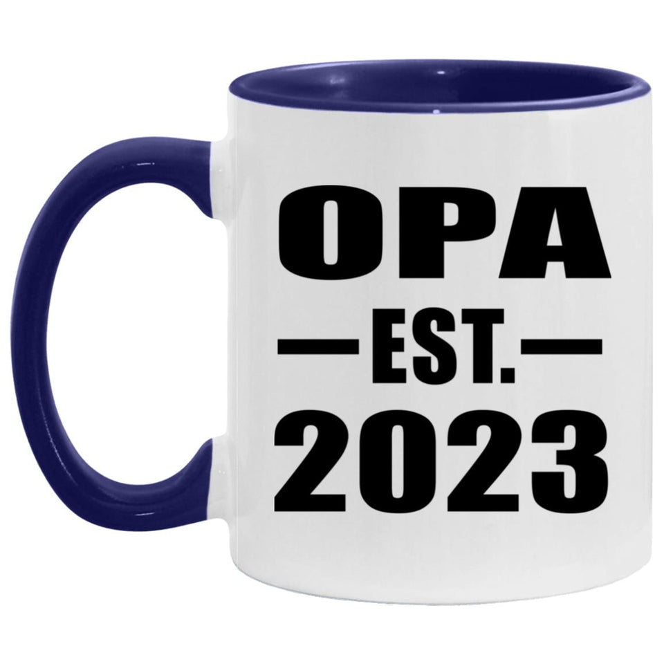 Opa Established Est. 2023 - 11oz Accent Mug Purple