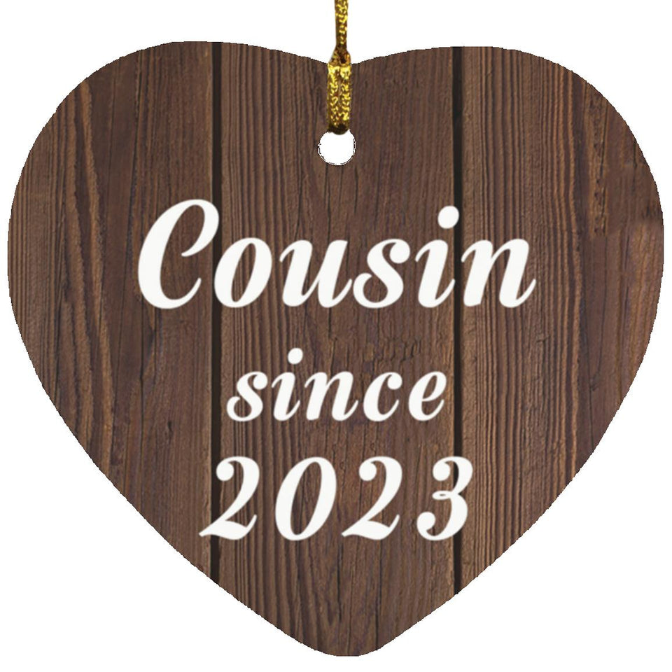 Cousin Since 2023 - Heart Ornament D