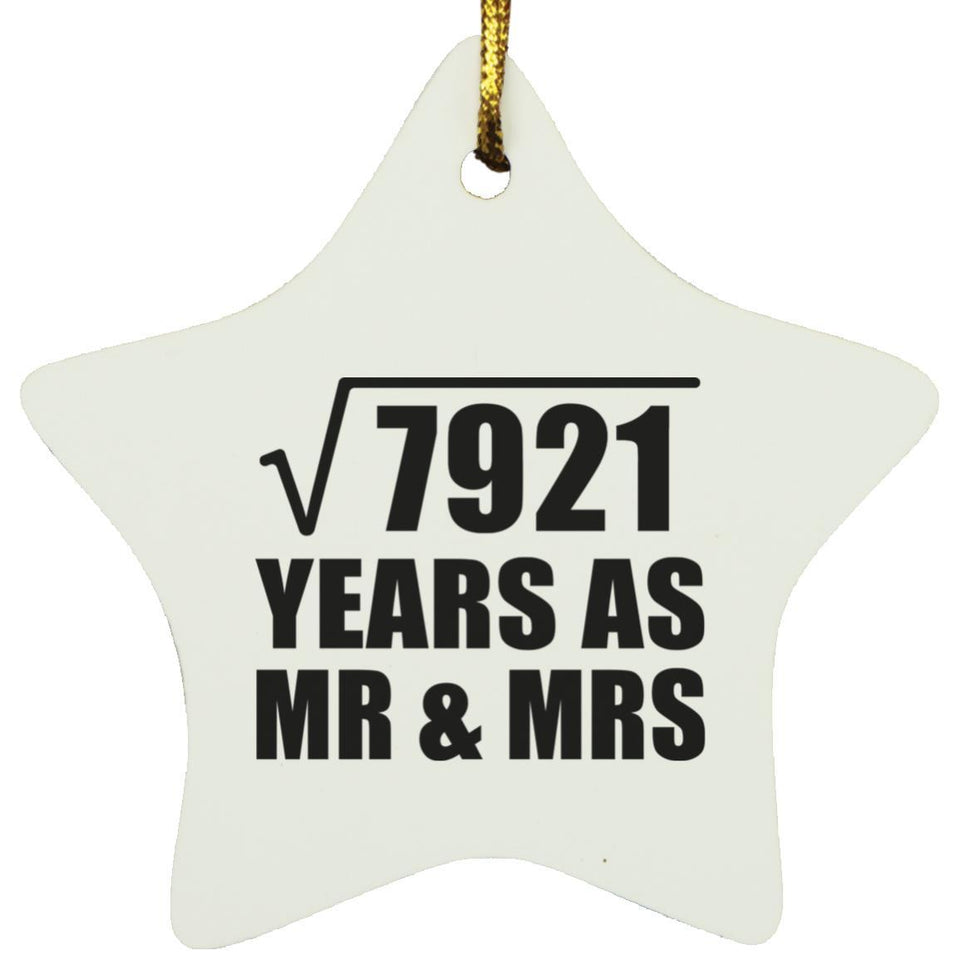 89th Anniversary Square Root of 7921 Years As Mr & Mrs - Star Ornament
