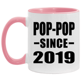 Pop-Pop Since 2019 - 11oz Accent Mug Pink