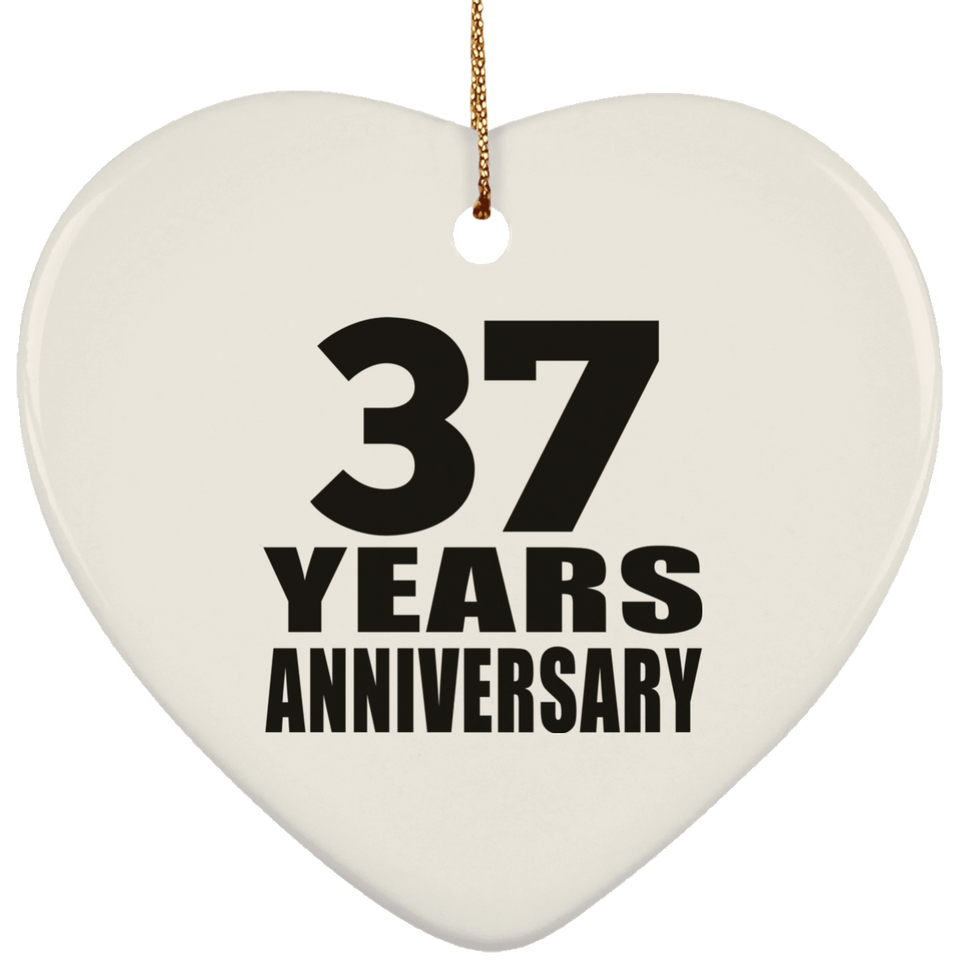 37th Anniversary 37 Years - Heart Ornament