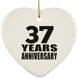 37th Anniversary 37 Years - Heart Ornament