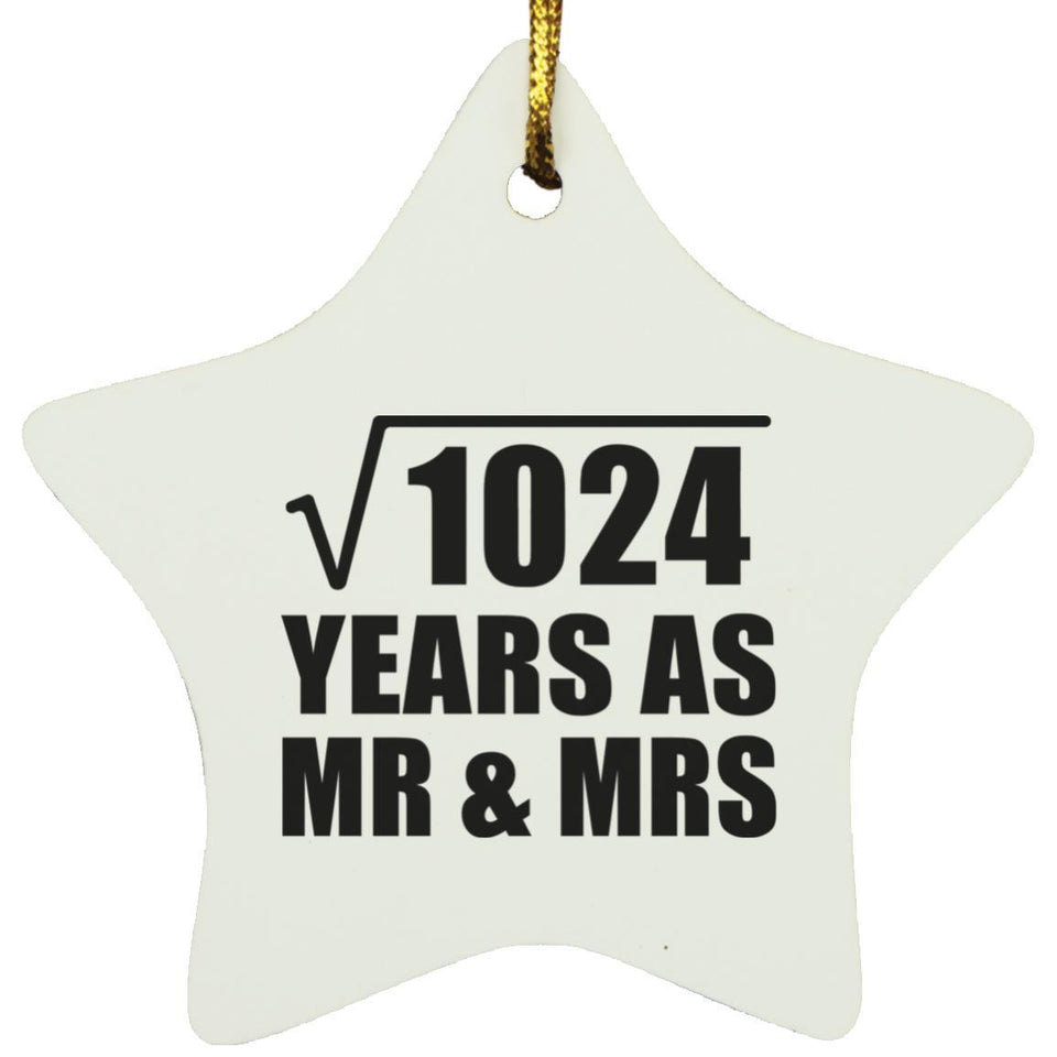 32nd Anniversary Square Root of 1024 Years As Mr & Mrs - Star Ornament