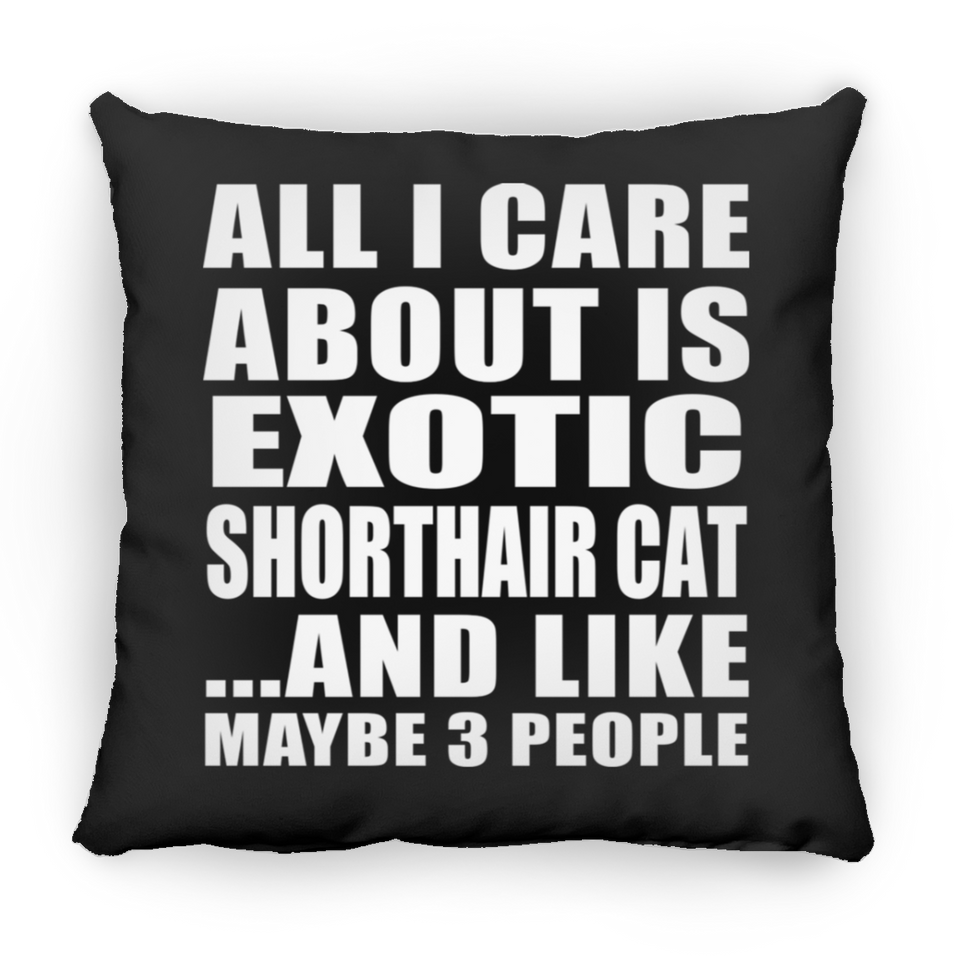 All I Care About Is Exotic Shorthair Cat - Throw Pillow Black