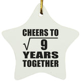 3rd Anniversary Cheers To Square Root of 9 Years Together - Star Ornament