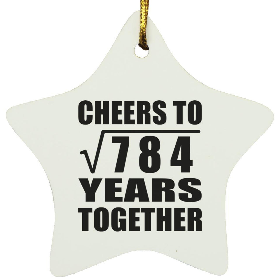 28th Anniversary Cheers To Square Root of 784 Years Together - Star Ornament