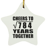 28th Anniversary Cheers To Square Root of 784 Years Together - Star Ornament
