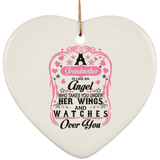 Grandmother Is Like An Angel Takes You Under Her Wings - Heart Ornament