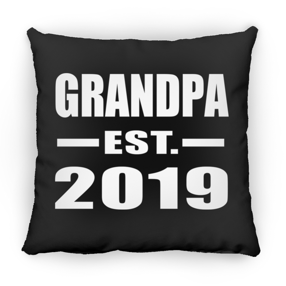 Grandpa Established EST. 2019 - Throw Pillow Black