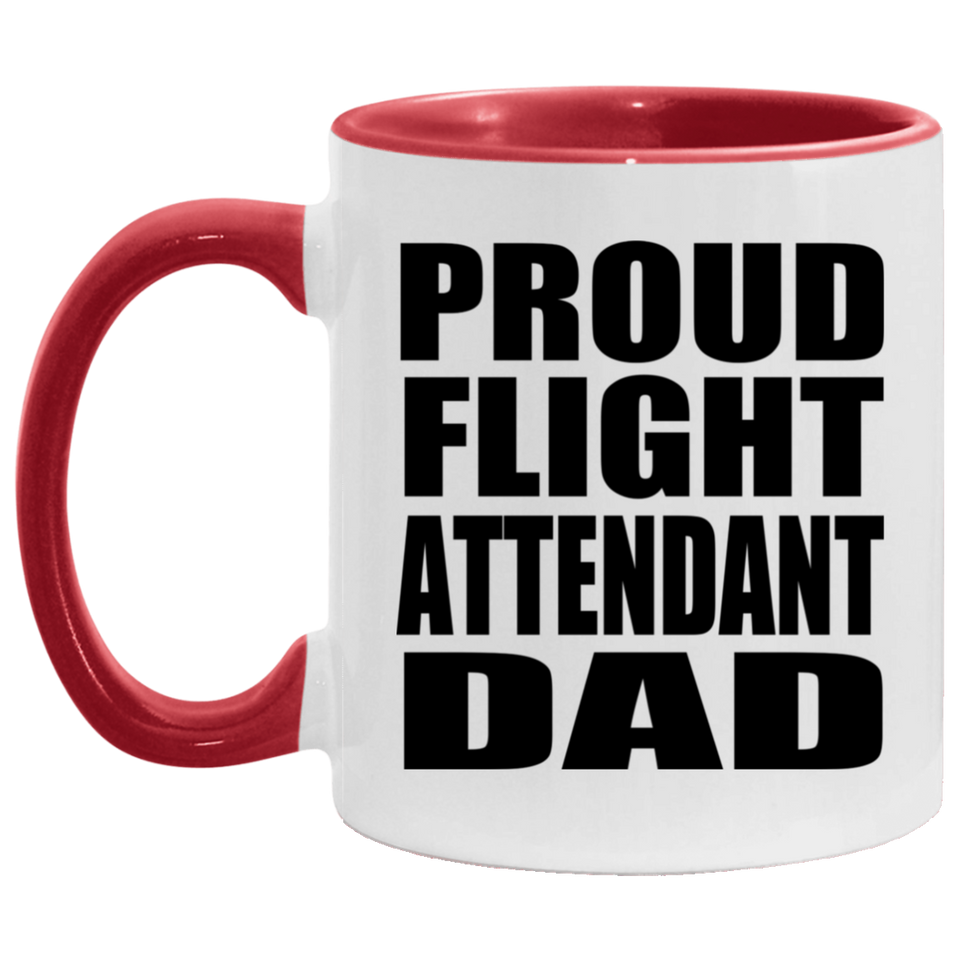 Proud Flight Attendant Dad - 11oz Accent Mug Red