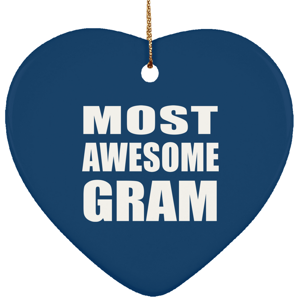 Most Awesome Gram - Heart Ornament