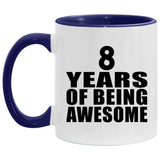 8th Birthday 8 Years Of Awesome - 11oz Accent Mug Purple