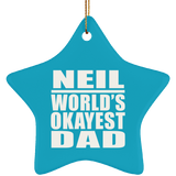 Neil World's Okayest Dad - Star Ornament