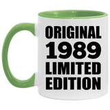 35th Birthday Original 1989 Limited Edition - 11oz Accent Mug Green