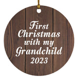 First Christmas With My Grandchild 2023 - Circle Ornament D
