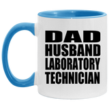Dad Husband Laboratory Technician - 11oz Accent Mug Blue