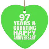 Happy 97th Anniversary 97 Years & Counting - Heart Ornament