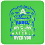 Grandpa Is Like An Angel Takes You Under His Wings - Drink Coaster