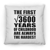 60th Birthday Square Root of 3600 Years of Childhood - Throw Pillow