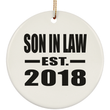Son In Law Established EST. 2018 - Circle Ornament