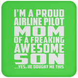 Proud Airline Pilot Mom Of Awesome Son - Drink Coaster