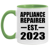 Appliance Repairer Established EST. 2023 - 11oz Accent Mug Green