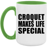 Croquet Makes Life Special - 15oz Accent Mug Green