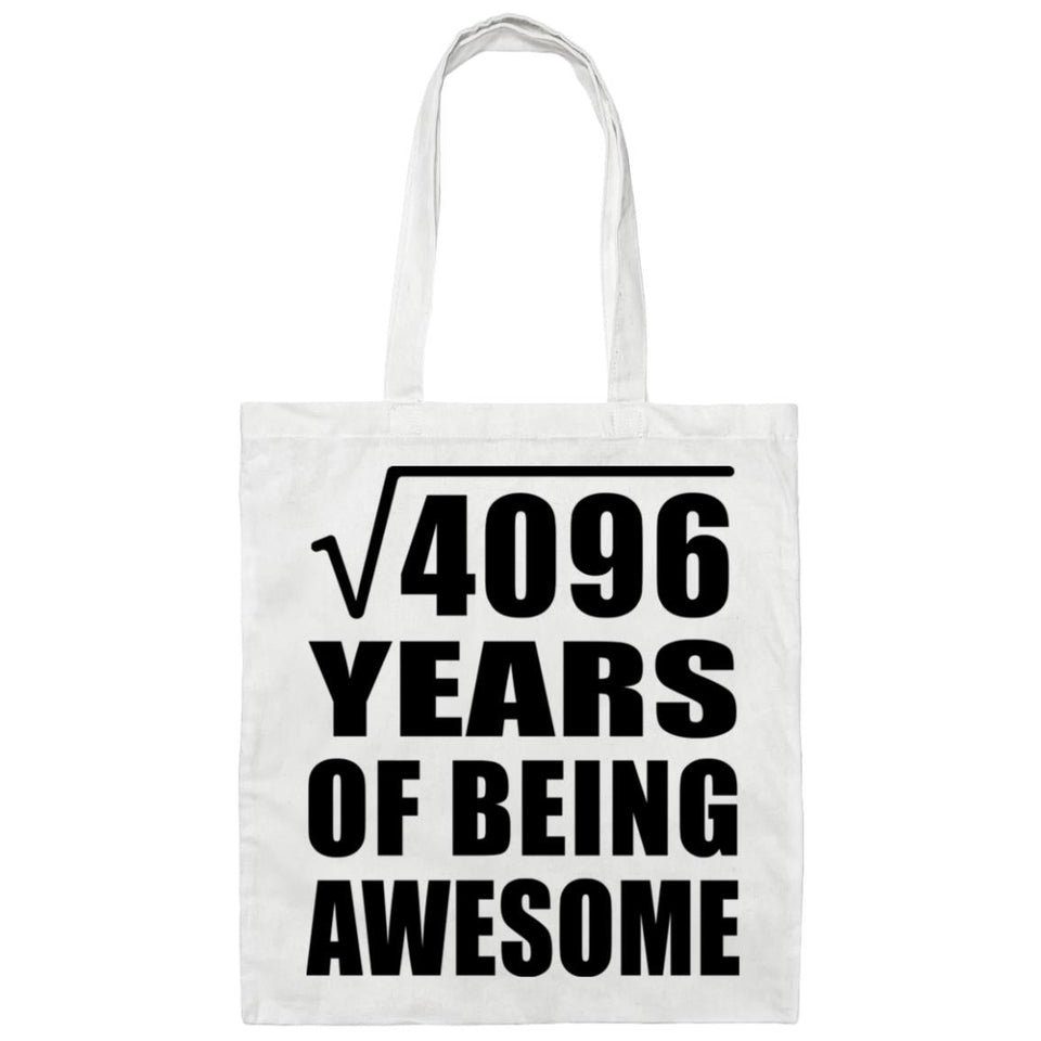 64th Birthday Square Root of 4096 Years of Being Awesome - Tote Bag White