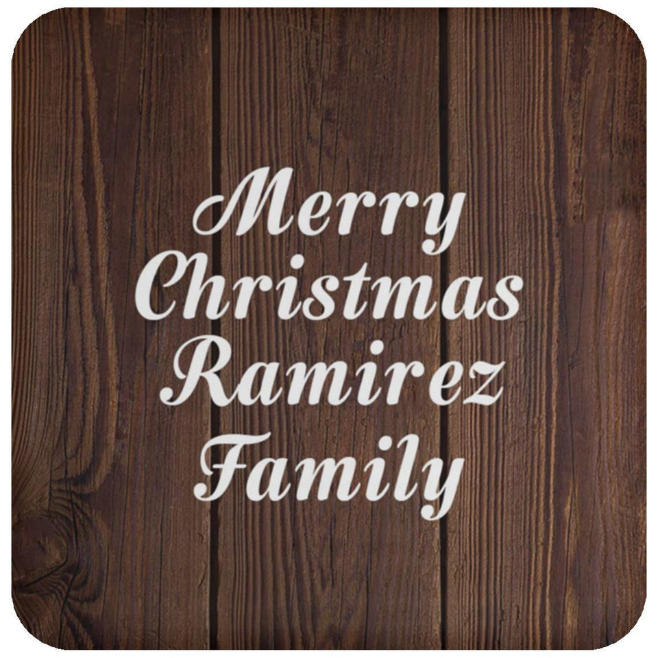 Merry Christmas Ramirez Family - Drink Coaster D
