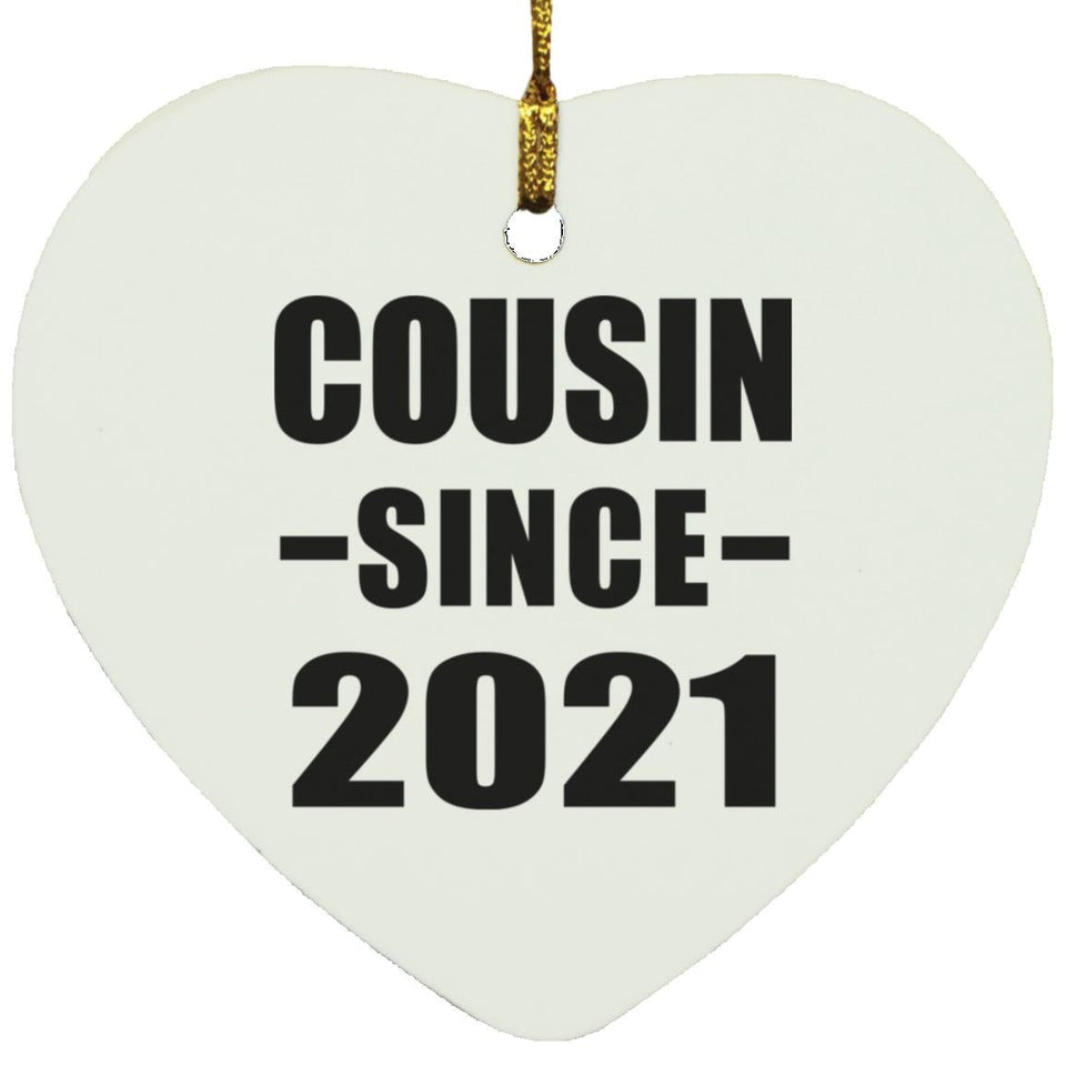 Cousin Since 2021 - Heart Ornament