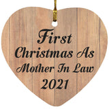 First Christmas As Mother In Law 2021 - Heart Ornament C