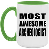 Most Awesome Archeologist - 15oz Accent Mug Green