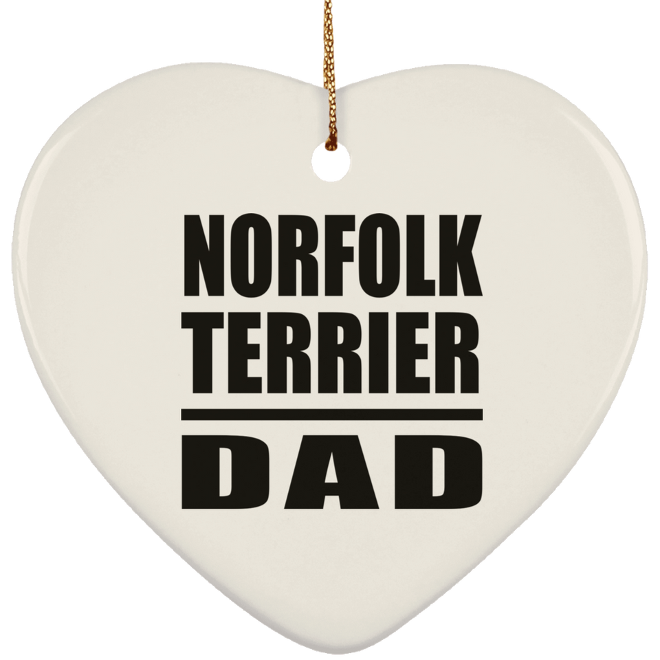 Norfolk Terrier Dad - Heart Ornament