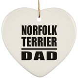 Norfolk Terrier Dad - Heart Ornament