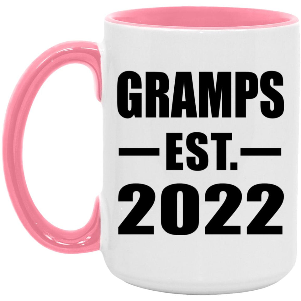 Gramps Established EST. 2022 - 15oz Accent Mug Pink