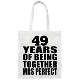49th Anniversary 49 Years Of Being Mrs Perfect - Tote Bag White