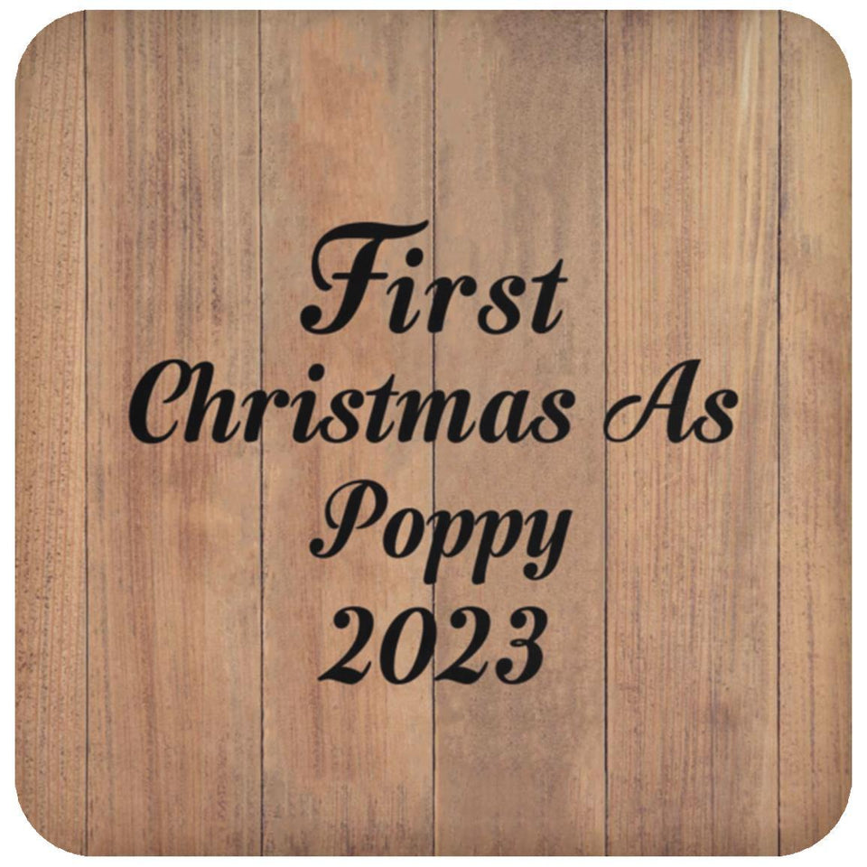 First Christmas As Poppy 2023 - Drink Coaster C