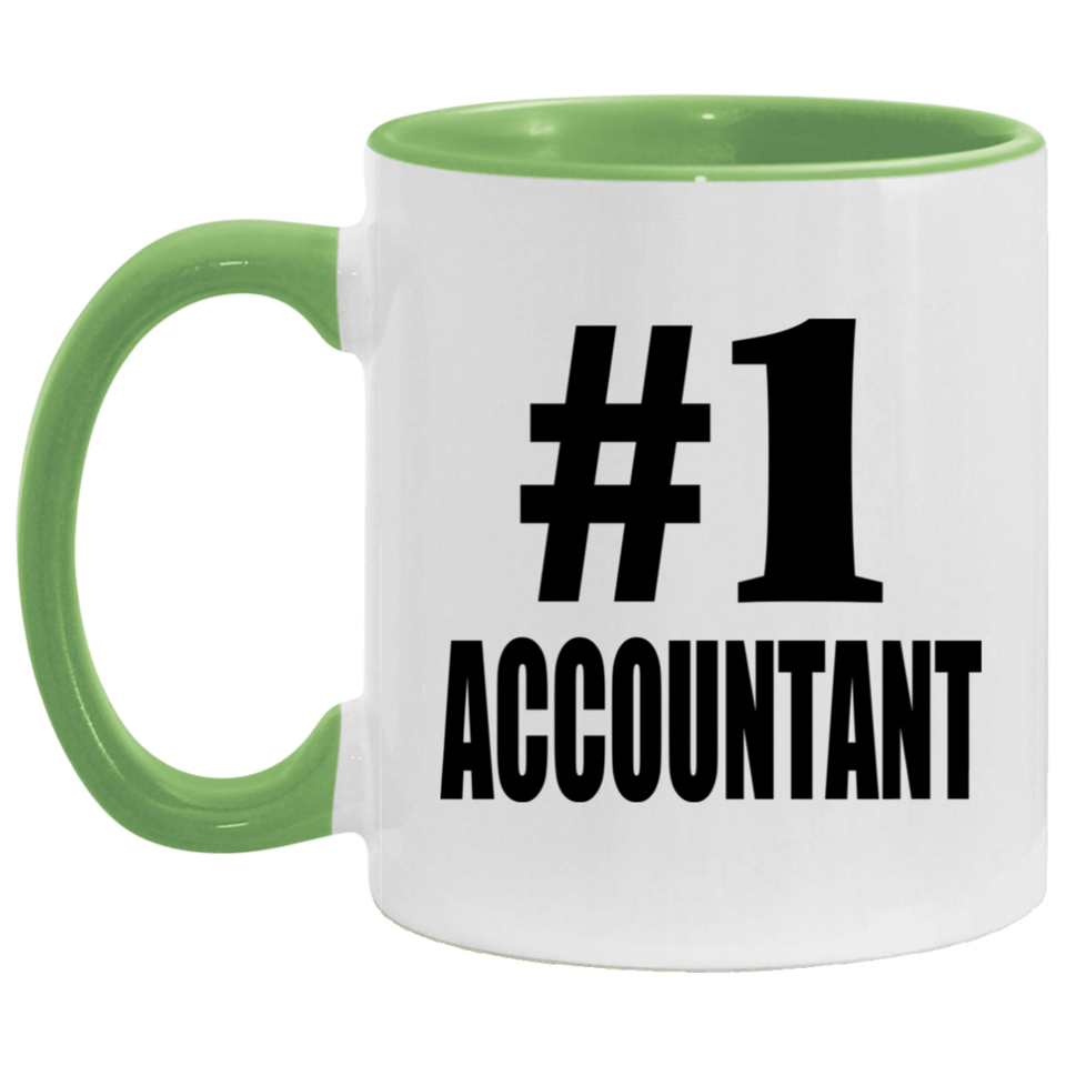 Number One #1 Accountant - 11oz Accent Mug Green