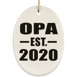 Opa Established EST. 2020 - Oval Ornament
