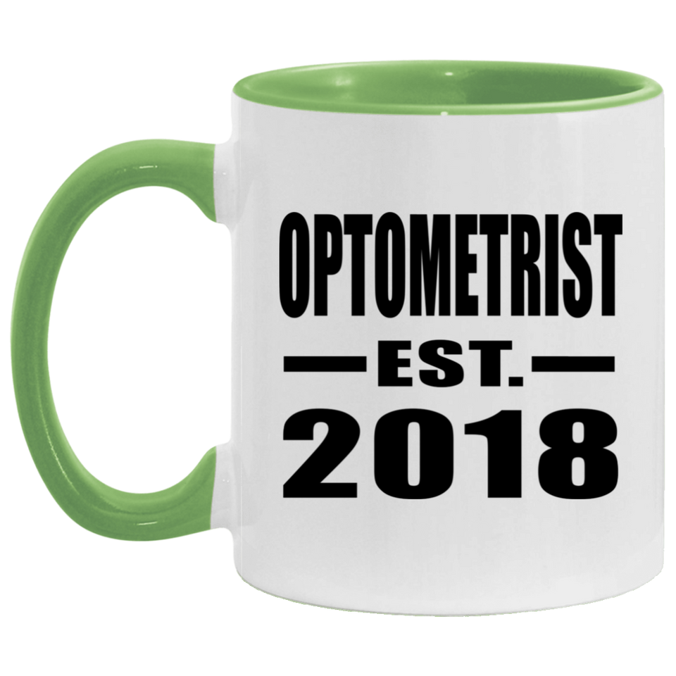 Optometrist Established EST. 2018 - 11oz Accent Mug Green