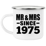 49th Anniversary Mr & Mrs Since 1975 - 12oz Camping Mug