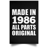 38th Birthday Made in 1986 All Parts Original - Poster Portrait