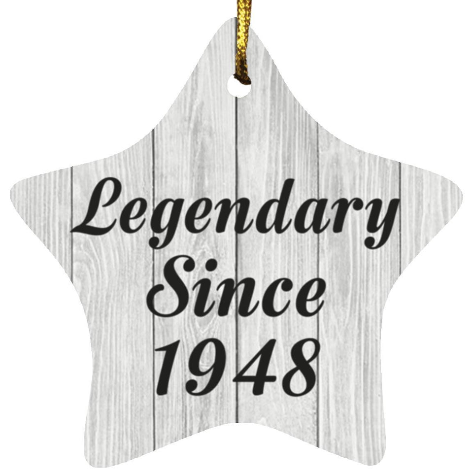76th Birthday Legendary Since 1948 - Star Ornament F