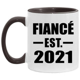 Fiance Established EST. 2021 - 11oz Accent Mug Black