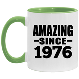 48th Birthday Amazing Since 1976 - 11oz Accent Mug Green