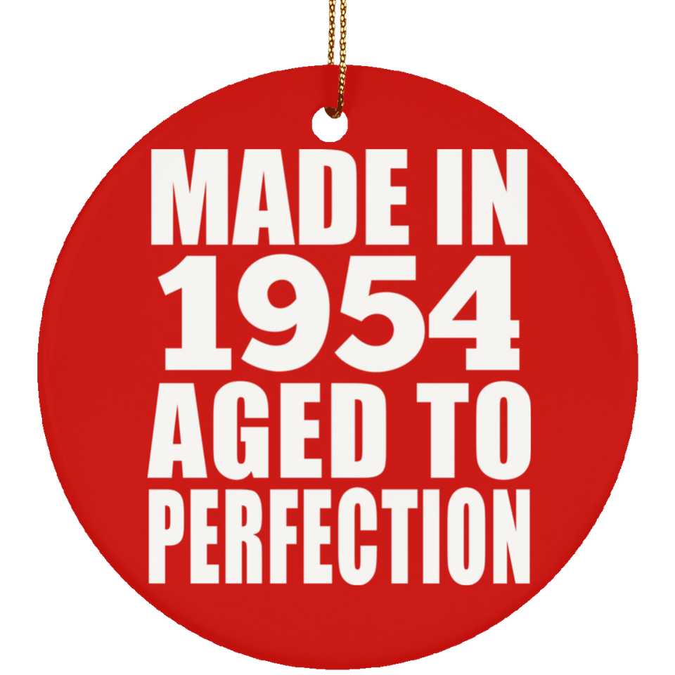 70th Birthday Made In 1954 Aged to Perfection - Circle Ornament