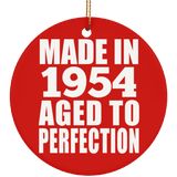 70th Birthday Made In 1954 Aged to Perfection - Circle Ornament